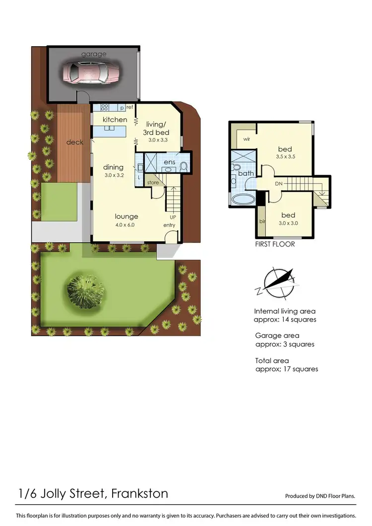 Floorplan of Homely townhouse listing, 1/6 Jolly Street, Frankston VIC 3199