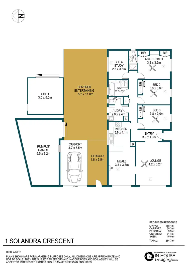 Floorplan of Homely house listing, 1 Solandra Crescent, Modbury North SA 5092