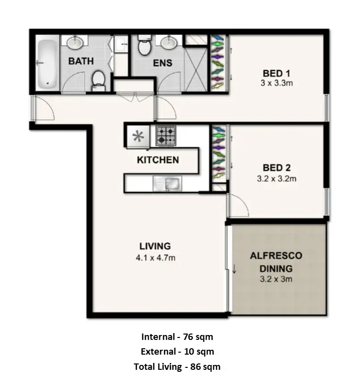 Floorplan of Homely apartment listing, 1901/108 Albert St, Brisbane City QLD 4000