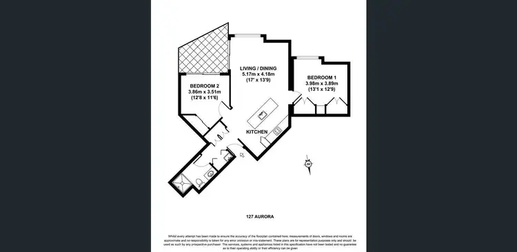 Floorplan of Homely apartment listing, 127/420 Queen Street, Brisbane City QLD 4000
