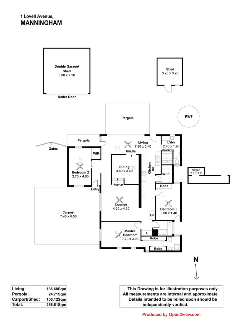 Floorplan of Homely house listing, 1 Lovell Avenue, Manningham SA 5086