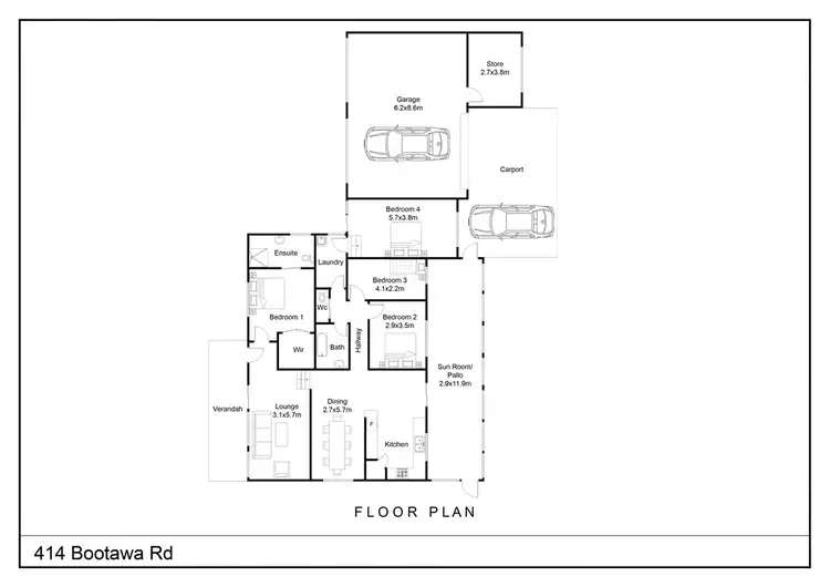 Floorplan of Homely rural property listing, 414 Bootawa Road, Bootawa NSW 2430