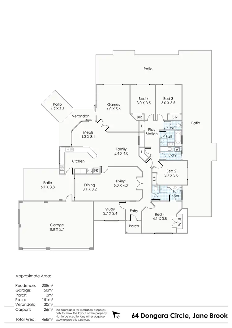 Floorplan of Homely house listing, 64 Dongara Circle, Jane Brook WA 6056