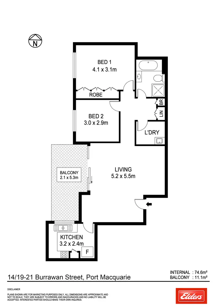 Floorplan of Homely unit listing, 14/19-21 Burrawan Street, Port Macquarie NSW 2444