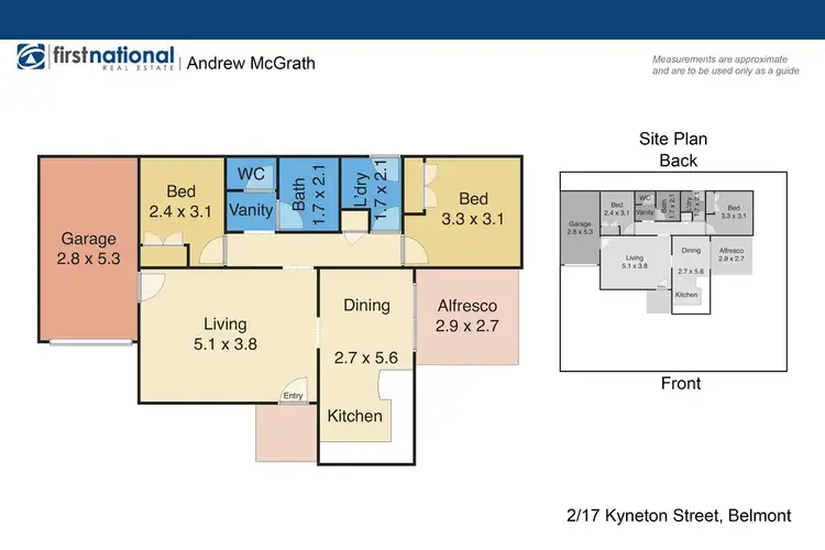 Floorplan of Homely semi-detached listing, 2/17 Kyneton Street, Belmont NSW 2280