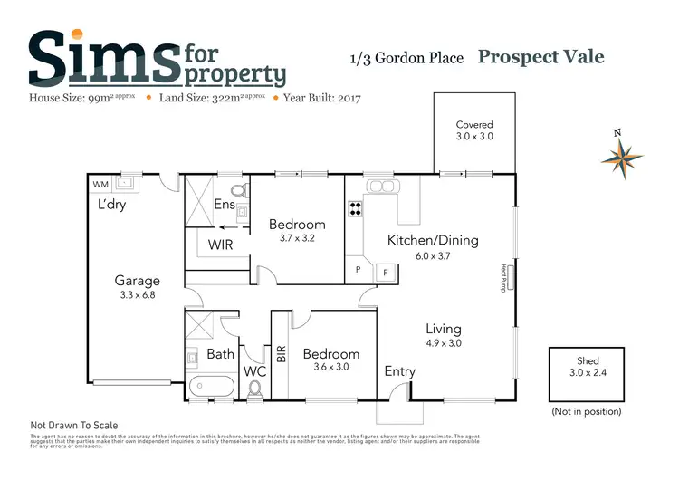 Floorplan of Homely unit listing, 1/3 Gordon Place, Prospect Vale TAS 7250