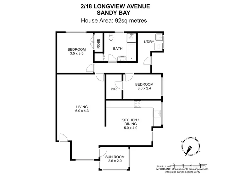 Floorplan of Homely house listing, 2/18 Longview Avenue, Sandy Bay TAS 7005