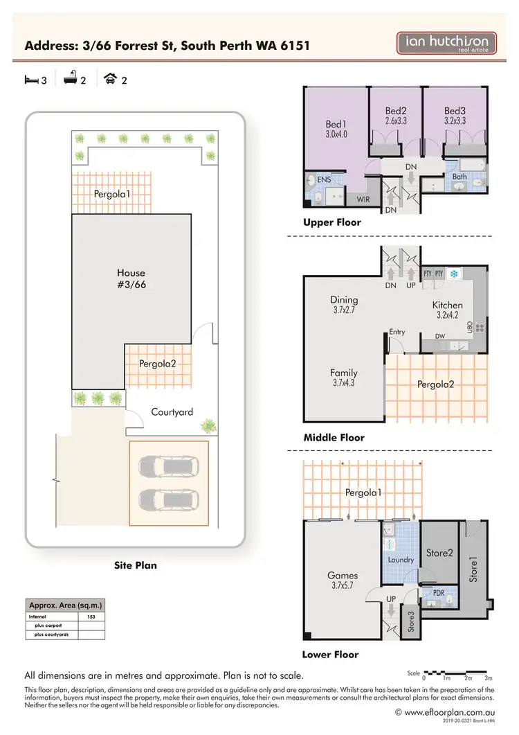 Floorplan of Homely townhouse listing, 3/66 Forrest Street, South Perth WA 6151