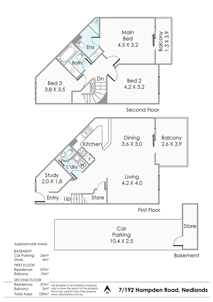 Floorplan of Homely townhouse listing, 7/192 Hampden Road, Nedlands WA 6009