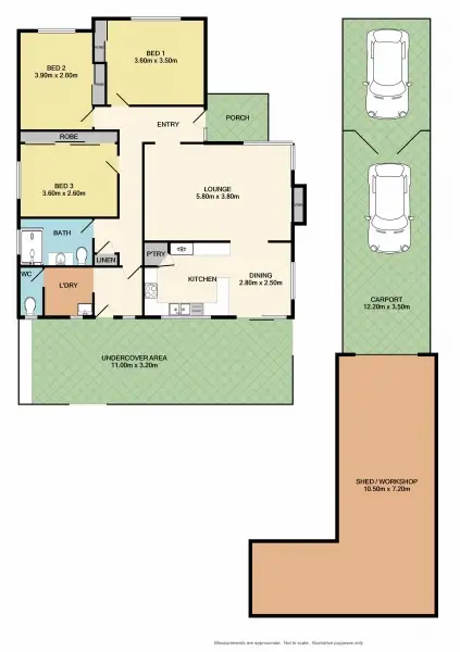 Floorplan of Homely house listing, 39 Riverview Road, Benalla VIC 3672