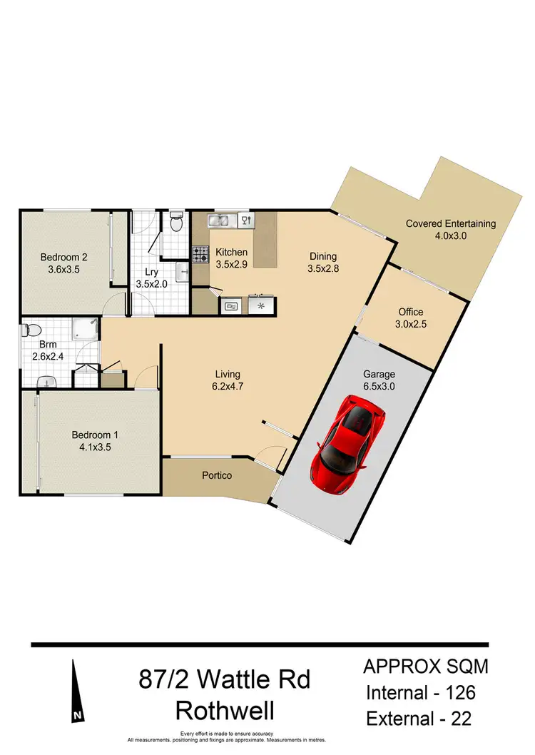 Floorplan of Homely villa listing, 87/2 WATTLE ROAD, Rothwell QLD 4022