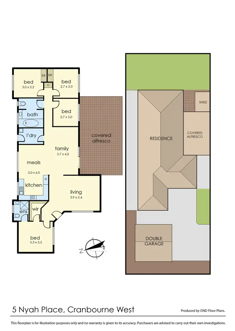 Floorplan of Homely house listing, 5 Nyah Place, Cranbourne West VIC 3977