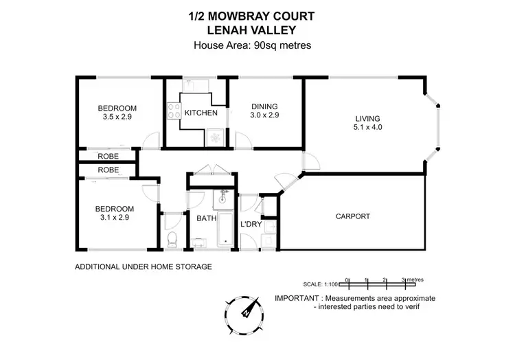 Floorplan of Homely house listing, 1/2 Mowbray Court, Lenah Valley TAS 7008