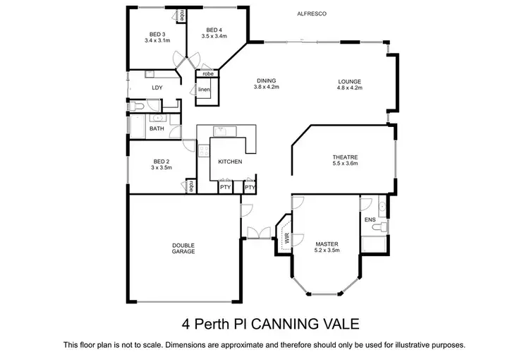 Floorplan of Homely house listing, 4 Perth Place, Canning Vale WA 6155
