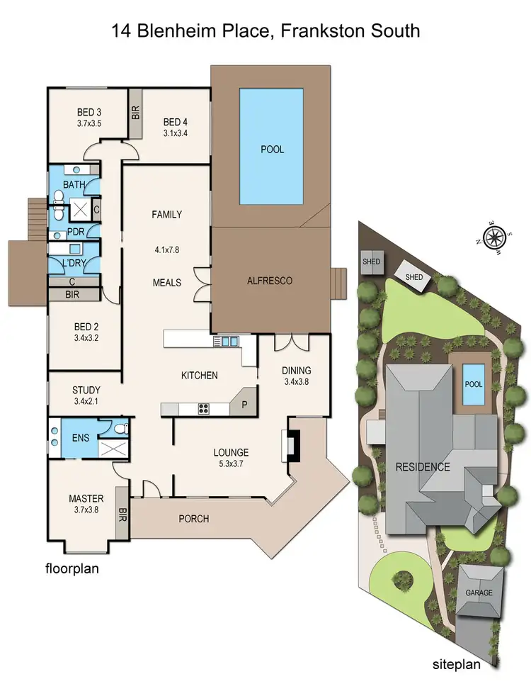 Floorplan of Homely house listing, 14 Blenheim Place, Frankston South VIC 3199