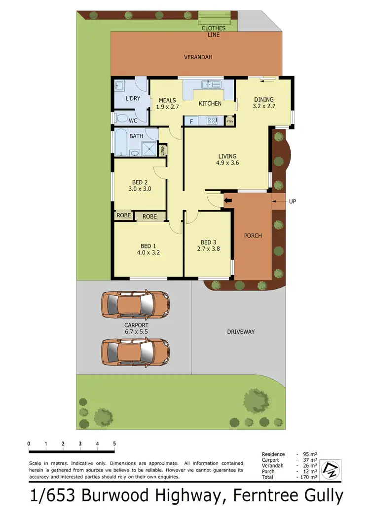 Floorplan of Homely unit listing, 1/653 Burwood Highway, Ferntree Gully VIC 3156