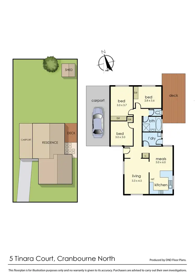 Floorplan of Homely house listing, 5 Tinara Court, Cranbourne North VIC 3977