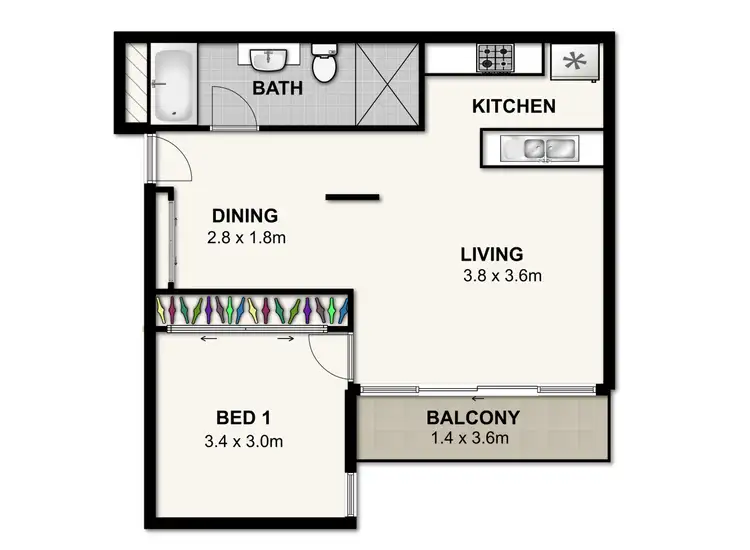 Floorplan of Homely apartment listing, 3701/128 Charlotte Street, Brisbane City QLD 4000