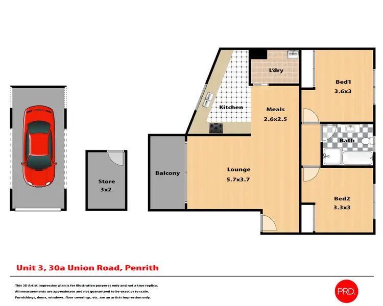 Floorplan of Homely unit listing, 3/30a Union Road, Penrith NSW 2750
