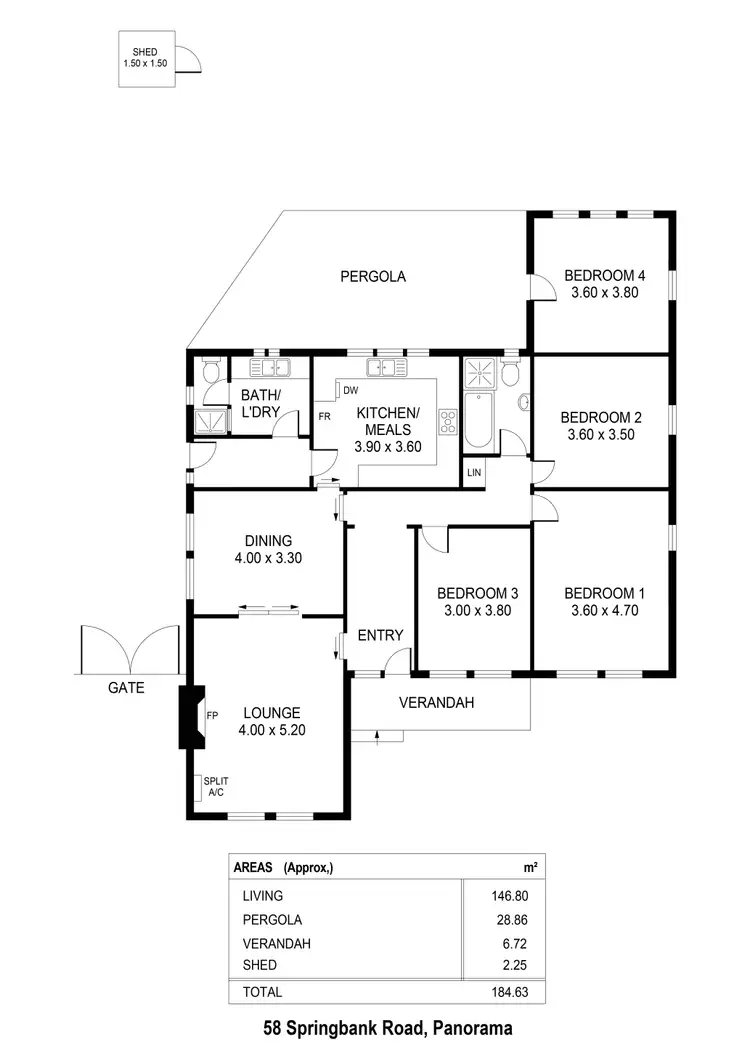 Floorplan of Homely house listing, 58 Springbank Road, Panorama SA 5041