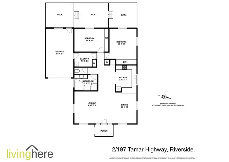 Floorplan of Homely house listing, 2/197 West Tamar Highway, Riverside TAS 7250