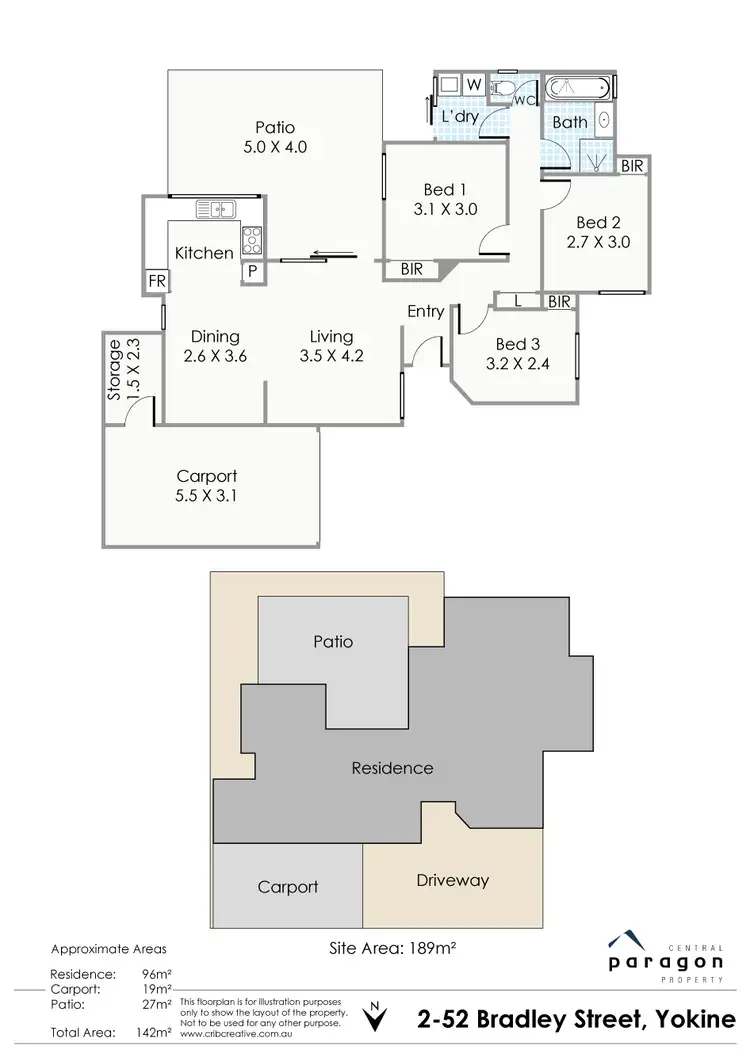 Floorplan of Homely villa listing, 2/52 Bradley Street, Yokine WA 6060