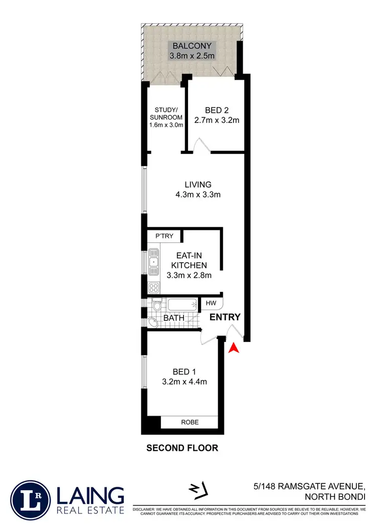 Floorplan of Homely apartment listing, 5/148 Ramsgate Avenue, North Bondi NSW 2026