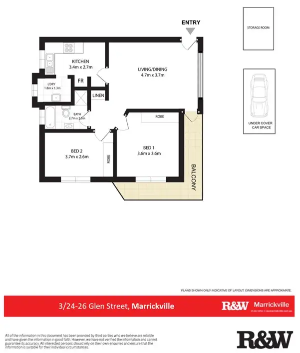 Floorplan of Homely unit listing, 3/24 Glen Street, Marrickville NSW 2204