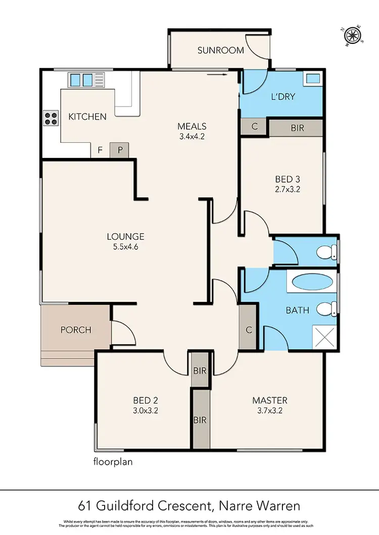 Floorplan of Homely house listing, 61 Guildford Crescent, Narre Warren VIC 3805