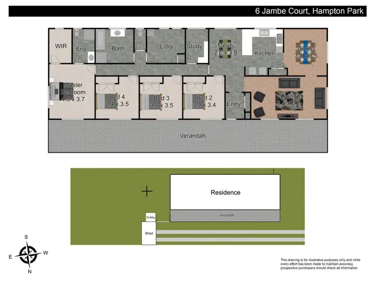 Floorplan of Homely house listing, 6 Jambe Court, Hampton Park VIC 3976