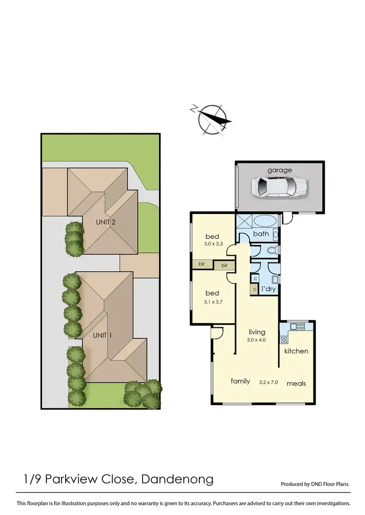 Floorplan of Homely unit listing, 1/9 Parkview Close, Dandenong VIC 3175