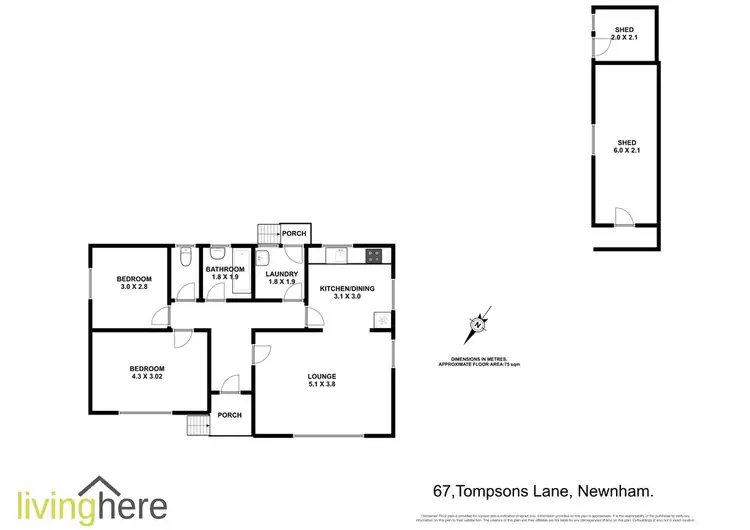 Floorplan of Homely house listing, 67 Tompsons Lane, Newnham TAS 7248