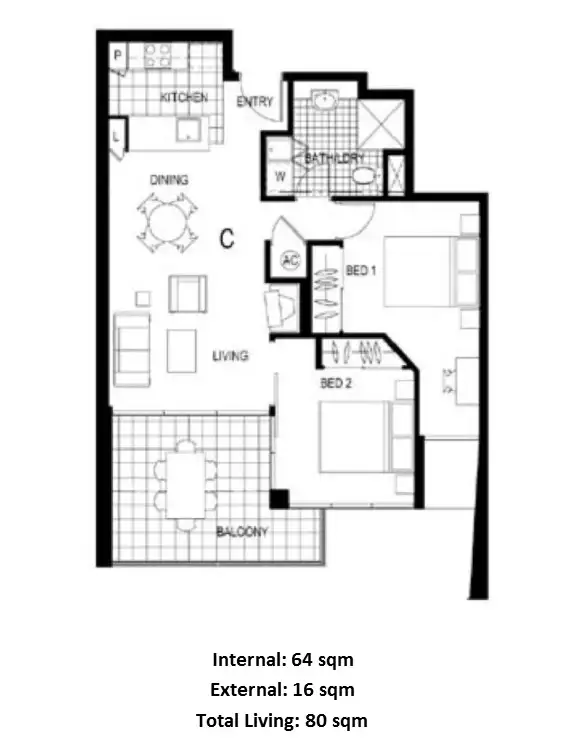 Floorplan of Homely apartment listing, 213/18 Tank Street, Brisbane City QLD 4000