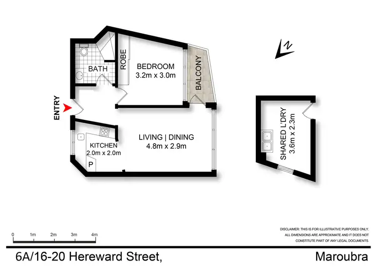 Floorplan of Homely unit listing, 6A/16-20 Hereward Street, Maroubra NSW 2035