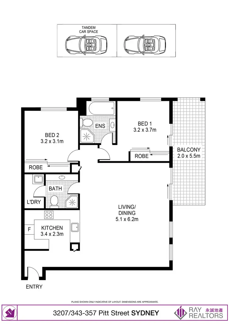 Floorplan of Homely apartment listing, 3207/343-357 Pitt Street, Sydney NSW 2000