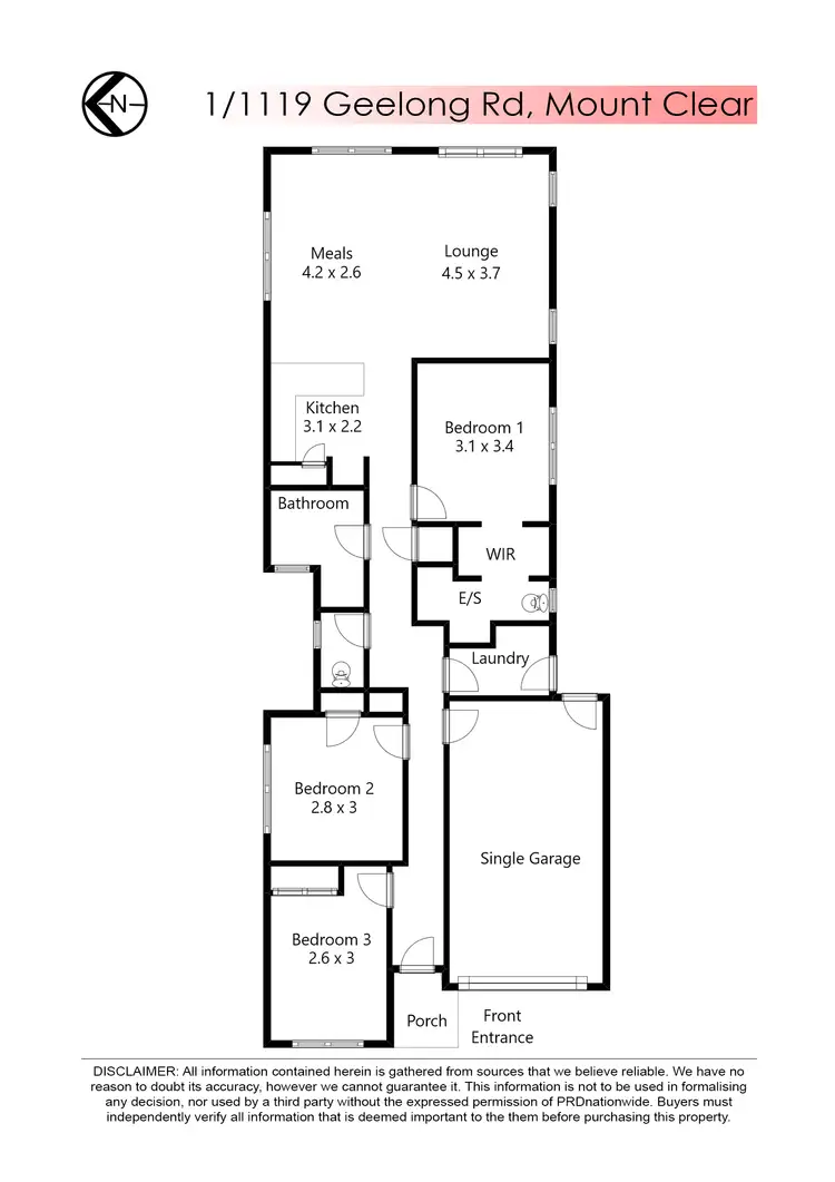 Floorplan of Homely unit listing, 1/1119 Geelong Road, Mount Clear VIC 3350