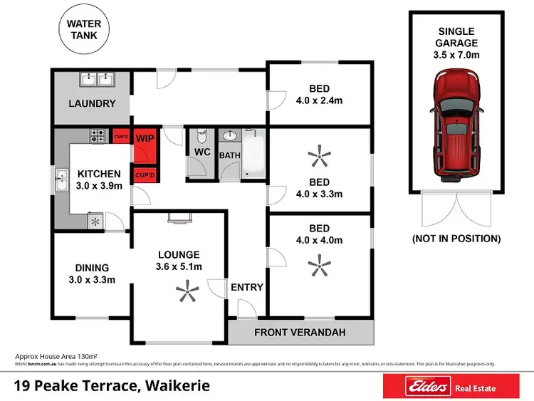 Floorplan of Homely house listing, 19 Peake Terrace, Waikerie SA 5330