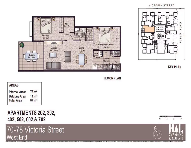Floorplan of Homely apartment listing, 402/70-78 Victoria Street, West End QLD 4101