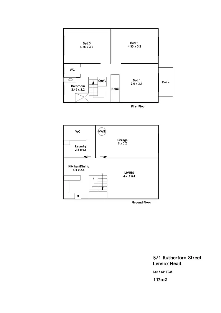 Floorplan of Homely townhouse listing, 5/1 Rutherford Street, Lennox Head NSW 2478