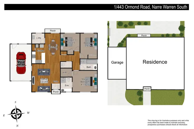 Floorplan of Homely retirement listing, 1/443 Ormond Road, Narre Warren South VIC 3805