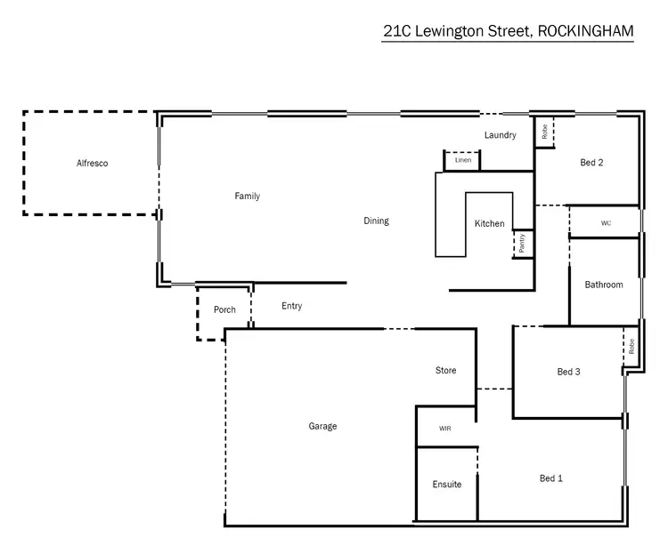 Floorplan of Homely unit listing, 21C Lewington Street, Rockingham WA 6168