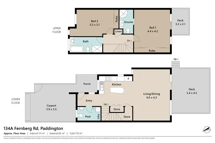 Floorplan of Homely townhouse listing, 134A Fernberg Road, Paddington QLD 4064