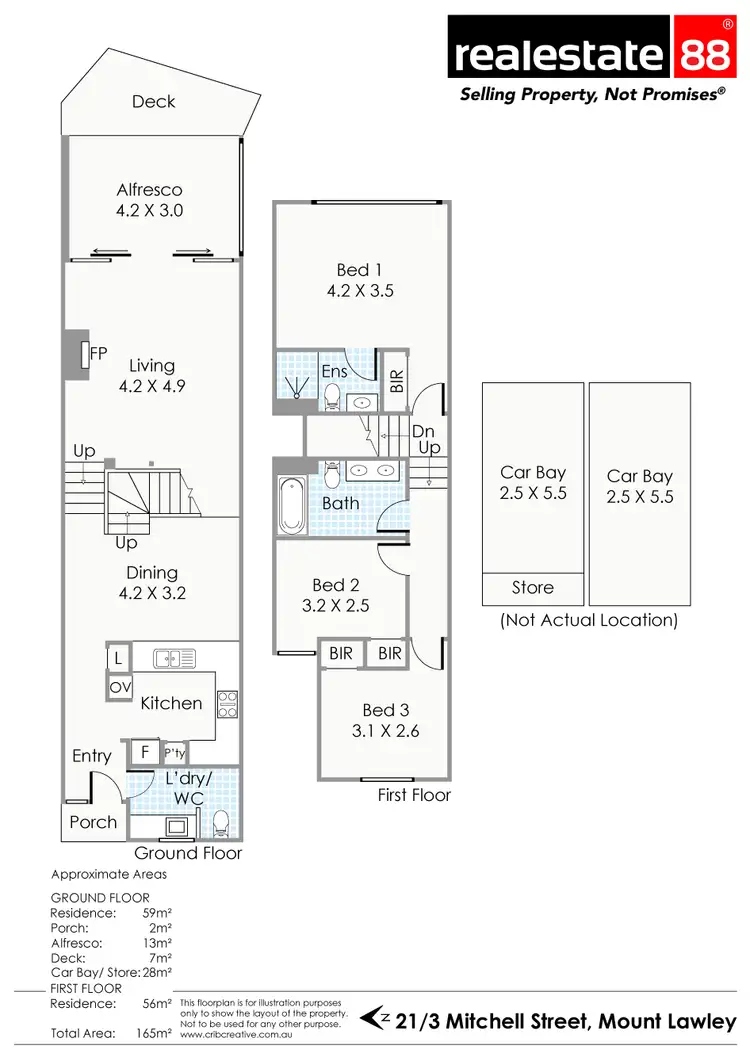 Floorplan of Homely townhouse listing, 21 / 3 Mitchell Street, Mount Lawley WA 6050