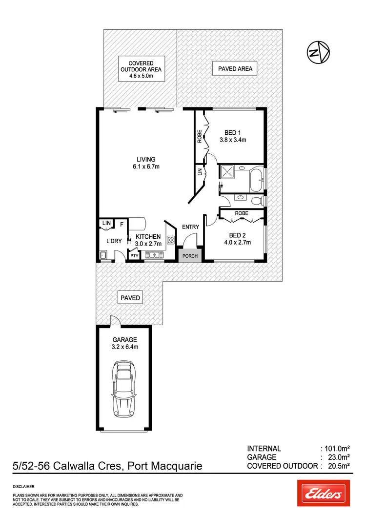 Floorplan of Homely villa listing, 5/52-56 Calwalla Crescent, Port Macquarie NSW 2444