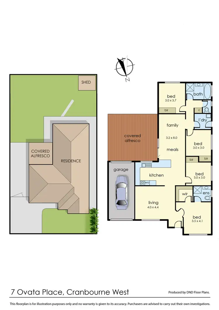 Floorplan of Homely house listing, 7 Ovata Place, Cranbourne West VIC 3977