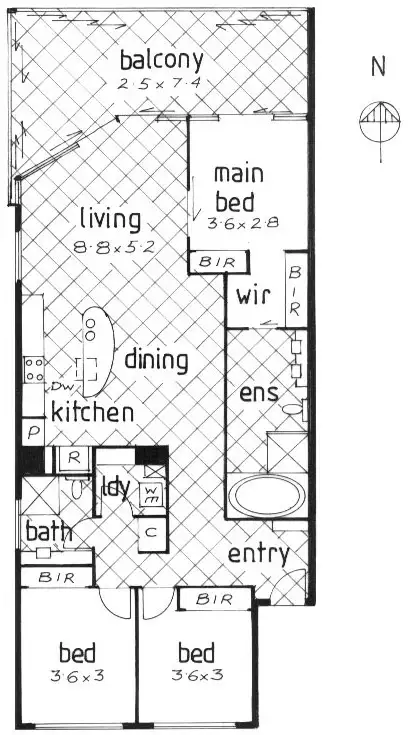 Floorplan of Homely unit listing, 301/3 McLean Street, Coolangatta QLD 4225