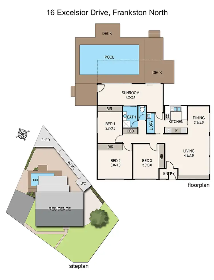 Floorplan of Homely house listing, 16 Excelsior Drive, Frankston North VIC 3200