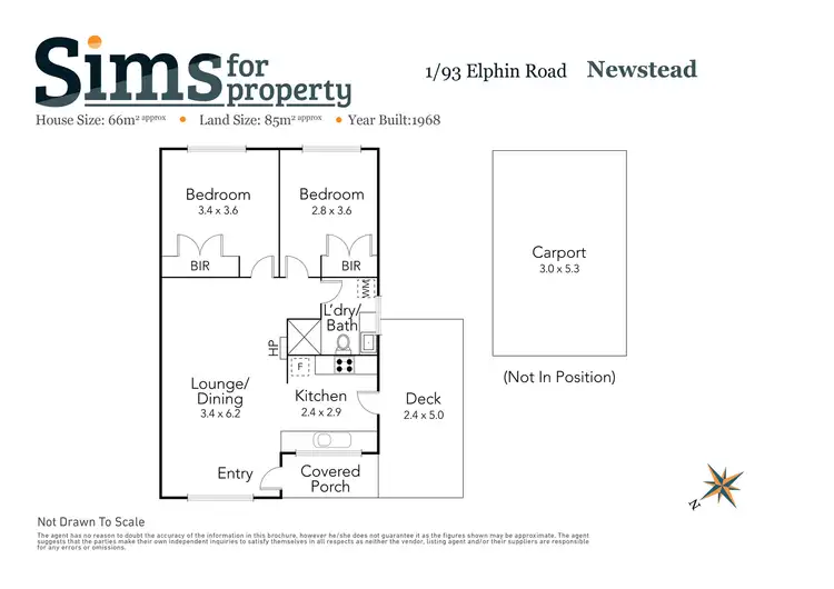 Floorplan of Homely unit listing, 1/93 Elphin Road, Newstead TAS 7250