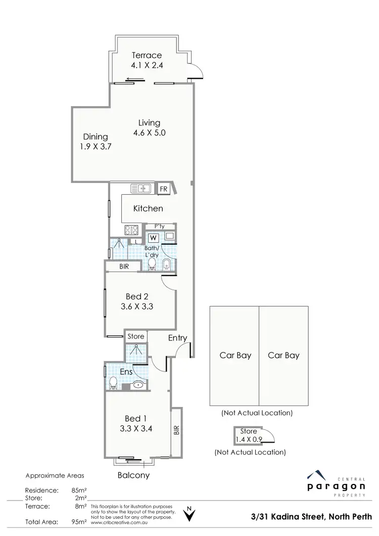 Floorplan of Homely apartment listing, 3/31-37 Kadina Street, North Perth WA 6006