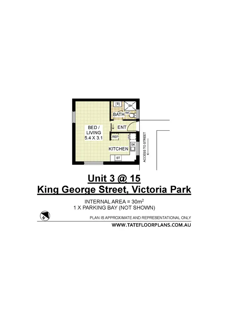 Floorplan of Homely studio listing, 3/15 King George Street, Victoria Park WA 6100